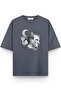 Atatürk Printed Yarı Oversized Smoked T-Shirt 1236