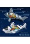 Transparent Gear-Driven Lighted and Sound-Making Moving Robot Shark Toy - 4