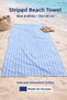 Striped Beach Towel 70X140 cm Blue White Cotton Pack Absorbent Sea and Pool Towel