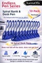 Spiral Desk & Table Pen |   1.0 mm Blue Ink Office Pen with Fixed Stand |   10 Pieces