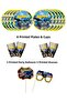 Batman Betmen 8-Person Plate, Cup & 5 Speech Bubbles & Glasses Cake Topper Party Set