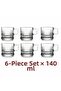 Set of 6 Glass Coffee Cups, Espresso Cup Set 140 ml Glass Mug with Handle Transparent Patterned Glass Mug