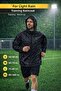 Men's Black Training Raincoat Football Raincoat Hidden Hooded Windbreaker