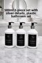 3-Piece Amber Silver Detailed Plastic 500ml Bathroom Set with Shampoo, Conditioner, Liquid Soap Labels