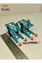 1/64 Scale Diorama 2 Vehicle Lift 2 Units Black-Turquoise + 4 Units Pontoon - 4