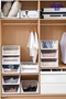 White Set of 3 Multi-Purpose Sliding Cabinet Shelf Organizer for Clothes and Home Accessories - 5
