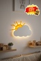 Cloud Night Light 2 Pieces Aa Battery Gift Led Children's Room Wall Lamp 22.5X19 cm Wireless