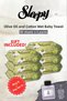 90's Buy 6 Get 5 Olive Oil and Cotton Baby Wet Towels, Rosie Powder Room Fragrance