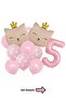 Pink Cat Themed 5Th Birthday Foil Balloon Set 11 Piece Party Decoration
