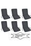 Chair Min Leather Washable Zippered Rubberized 6-Piece Gray 4 cm Sponge Lower 42X42 Back 42X42 - 4