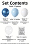 Blue Balloon Set 17 Pieces Chrome Blue Macaron Blue White and Confetti Transparent Balloon Party Decoration - 2