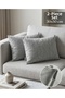 2-Piece Gray Velvet Cushion Cover 30X50 cm Reversible Invisible Zipper Piece Decorative Case - 2