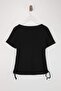 Black Square Neck Gathered Camisole Knitted Plus Size Blouse Tbbss26Af00047 - 6