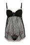 Siyah Puantiyeli Külotlu Babydoll/Fantezi Gecelik THMSS26LL00014 - 4