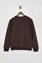 Koyu Kahverengi Regular/Normal Kesim İçi Polar/Sıcak Tutan Sweatshirt TMNAW21SW1208 - 6