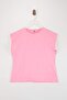 Pink 100% Cotton Padded Look Crew Neck Knitted Oversize T-Shirt Tbbss26Bf00013 - 4