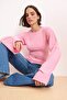 Pembe İspanyol Kol Büzgü Detaylı Regular/Normal Kalıp Örme Bluz TWOAW26BZ00293 - 2