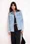 Açık Mavi Trok Detaylı Regular 100% Pamuk Oversize Denim Gömlek Ceket TWOSS26GO00003 - 2