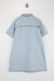 Mavi Cep Detaylı Oversize Mini Büyük Beden Denim Gömlek Elbise TBBSS26AH00162 - 6