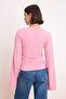 Pembe İspanyol Kol Büzgü Detaylı Regular/Normal Kalıp Örme Bluz TWOAW26BZ00293 - 4