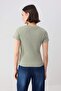 Wardrobe Essentials-Lacivert-Haki 2'li Paket Fitted/Vücuda Oturan Esnek Örme T-Shirt TWOSS26TS00154 - 8