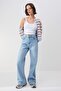 Trendyolmilla Wardrope Essentials Açık Mavi DÖKÜMLÜ Yüksek Bel Wide Leg Jeans TWOSS26JE00128