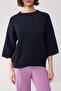Wardrobe Essentials Lacivert Bisiklet Yaka Triko Bluz TWOSS26BZ00136 - 3