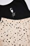 Teen Black-Ecru Cotton Blended Soft Tuşe Galaksi Knitted Pajamas Set Thmss26Pt00128 - 3