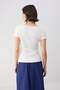Wardrobe Essentials-Light Pink Fitted/Bodycon Boat Neck Knitted T-Shirt Twoss26Ts00070 - 5