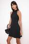 Wardrope Essentials Siyah A Kesim Dik Yaka Kısa / Mini Dokuma Elbise TWOSS26EL00378 - 2