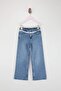 Mavi Ayarlanabilir Lastikli Kız Çocuk Denim Pantolon TKDSS26JE00002 - 3
