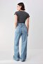 Trendyolmilla Wardrope Essentials Mavi Dökümlü Yüksek Bel %100 Pamuk Wide Leg Jeans TWOSS26JE00122 - 4