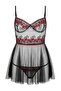 Black Heart Embroidered Capless Babydoll/Fantasy Nightgown Thmss26Ll00020 - 10