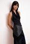 Black Fitted/Bodycon Halter Neck Sleeveless Polyamide Knitted Blouse Twoss26Bz00463