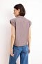 Brown Striped Sleeveless Shoulder Pad Pack Shirt Twoss26Go00104 - 4