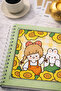 17X17 cm Square Spiral Notebook Floral Green Cover |   Cute Cartoon Notepad - 2