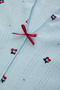 Women's Short-Sleeved Bow-Detail Corded Fabric Pajama Set - 6