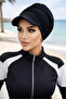 Black Hijab Beach Hat, Pool Hat, Beach Hat for Wearing over Swimwear - 2