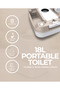 18L Portable Camping Toilet with 10L Flush Tank Manual RV Travel Outdoor Leakproof Toilet - 2
