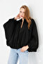 Women's pleated jacket zippered oversize women's poncho - 2