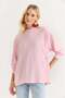 Women's side Tie-Detail Oversized Modal tunic pink - 5