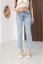 Women's Light Blue High Waist Straight Leg Jean Trousers - 6