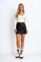 White Ribbed Knit Long Sleeve Slim Fit Cropped