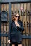 Women's Oversize Sporty and Stylish Single Button Jacket Black - 2