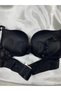 Black Double Support Double Ultra Support Push up Bra Double Padded Ribbed Bra - 6