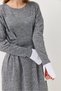 Women's waist pleated long dress gray - 3