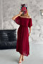 Women Madonna Collar Pleated Chiffon Dress Nbk2099 - 4