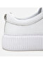 Women's Leather White Thick Soled Sports Shoes - 4