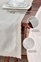 100% linen cotton lace runner 50x130 cm linen fabric tablecloth coffee table stain resistant kitchen beige - 2