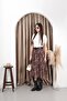 Plaid Asymmetric Chiffon Skirt Black - 2